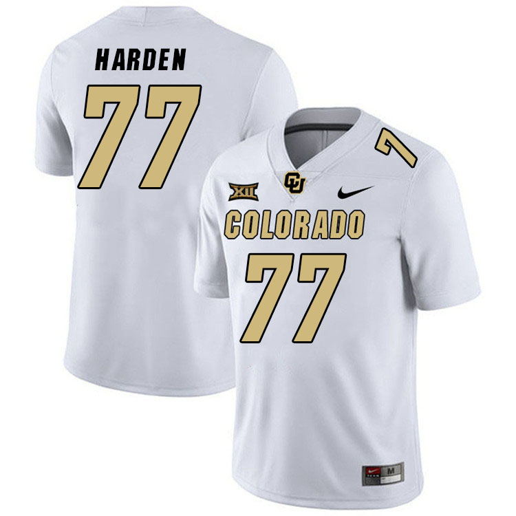 Colorado Buffaloes #77 Kareem Harden Big 12 Conference College Football Jerseys Stitched Sale-White